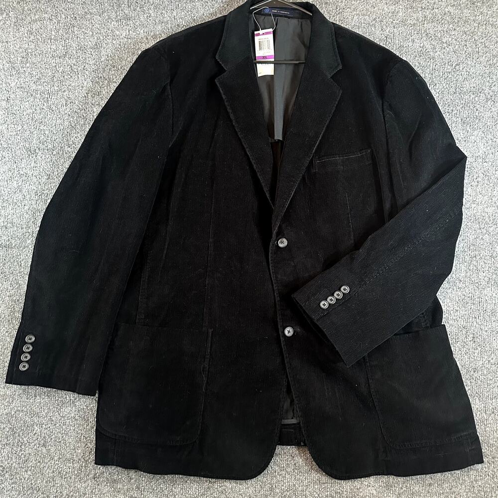 Club Room Men’s XXL Black Corduroy Blazer Sport Coat Jacket NWT